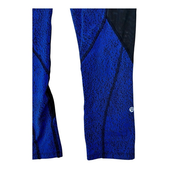 Authentic Lululemon Athletica Rush Hour Crop Capris Blue High-Waisted Leggings - Picture 4 of 6